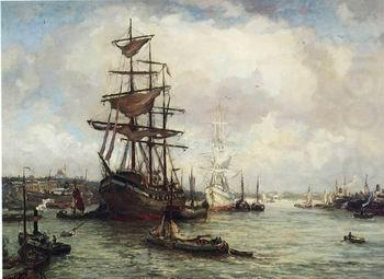 Seascape, boats, ships and warships. 78, unknow artist
